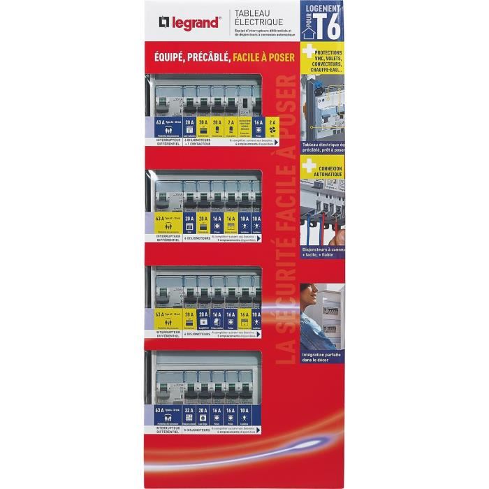 Legrand Tableau Electrique Equipe Precable Evolue Special Pour Logement T6