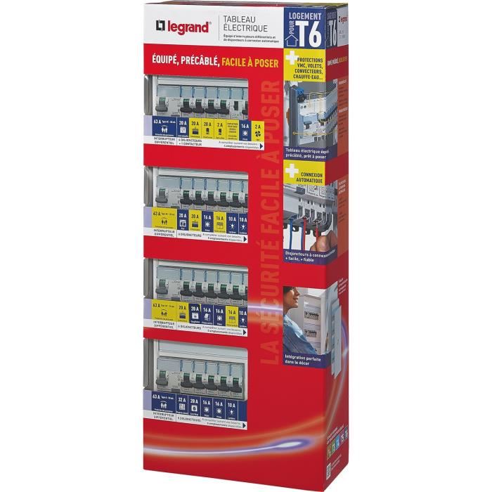 Legrand Tableau Electrique Equipe Precable Evolue Special Pour Logement T6