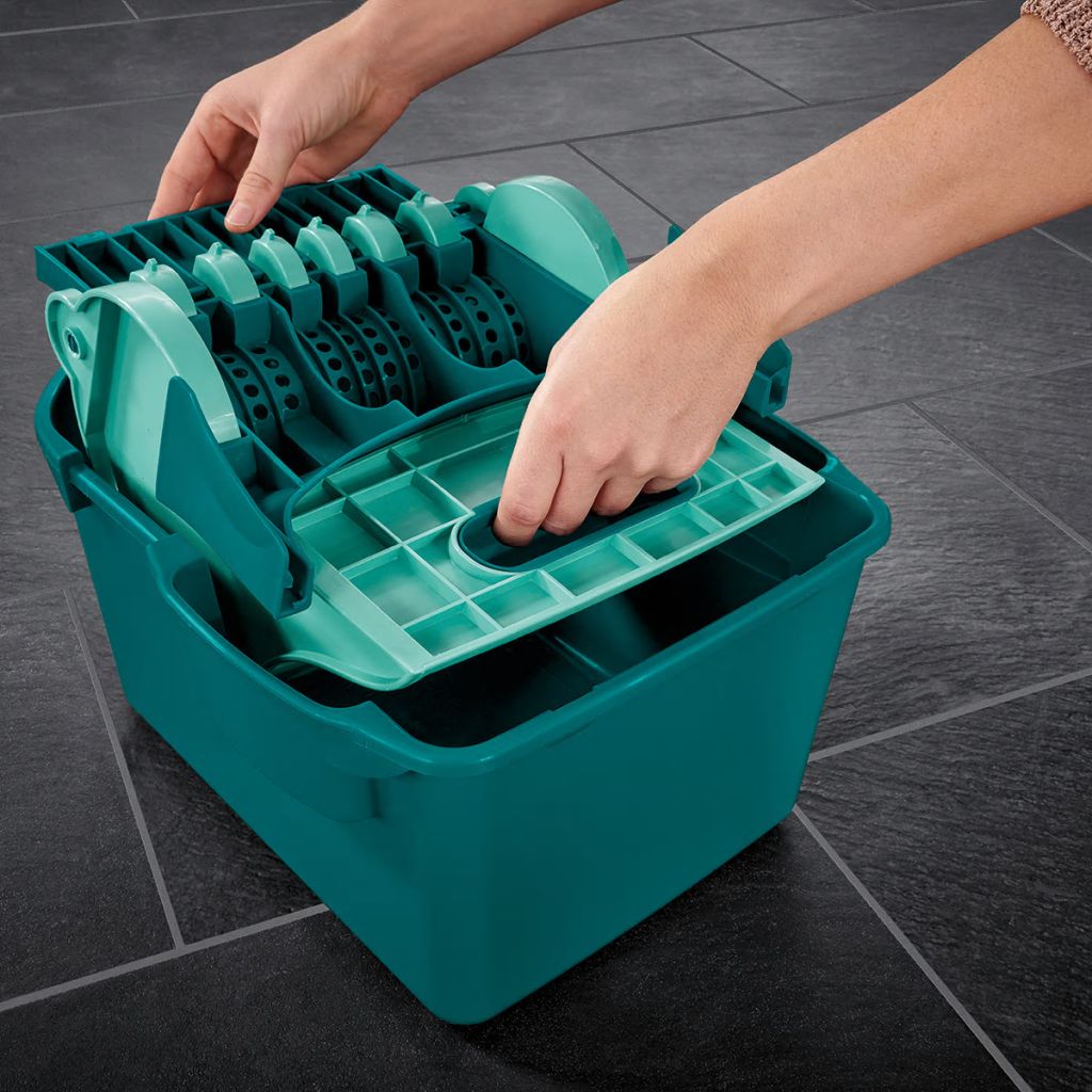 Set Lave Sol Avec Seau Essoreur Leifheit Profi Compact 55092 Balais A Plat Serpilliere 42cm Avec Housse Ideal Pour Tous Sols Lisses
