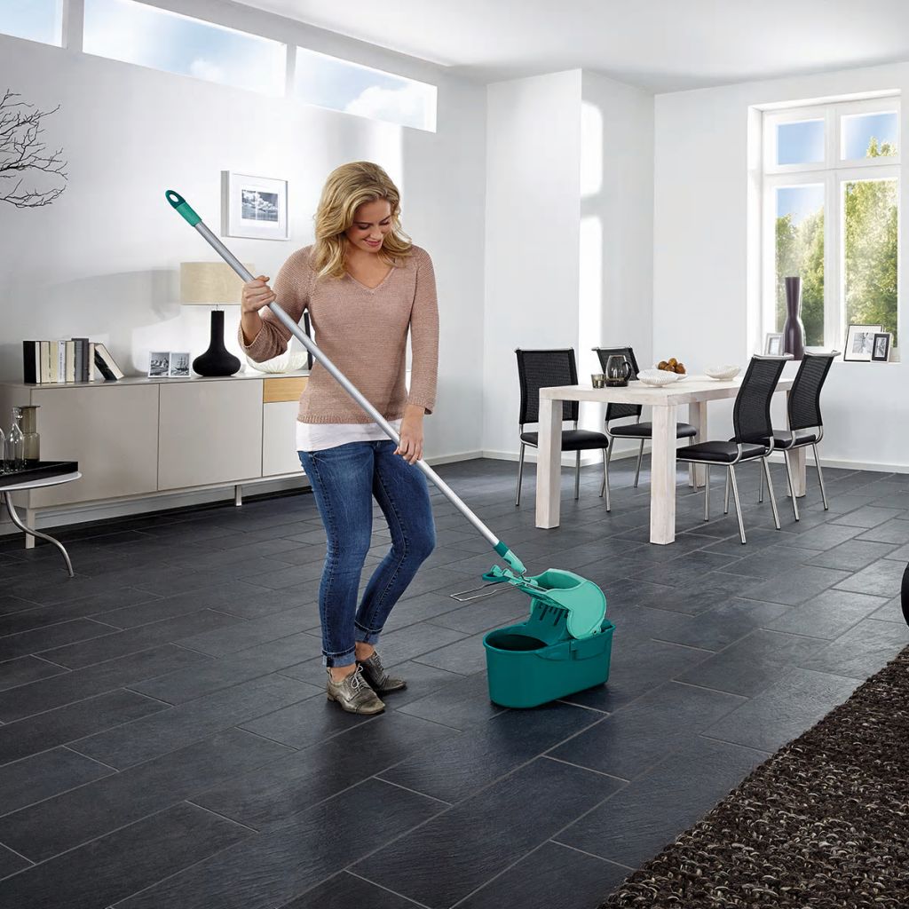 Set Lave Sol Avec Seau Essoreur Leifheit Profi Compact 55092 Balais A Plat Serpilliere 42cm Avec Housse Ideal Pour Tous Sols Lisses