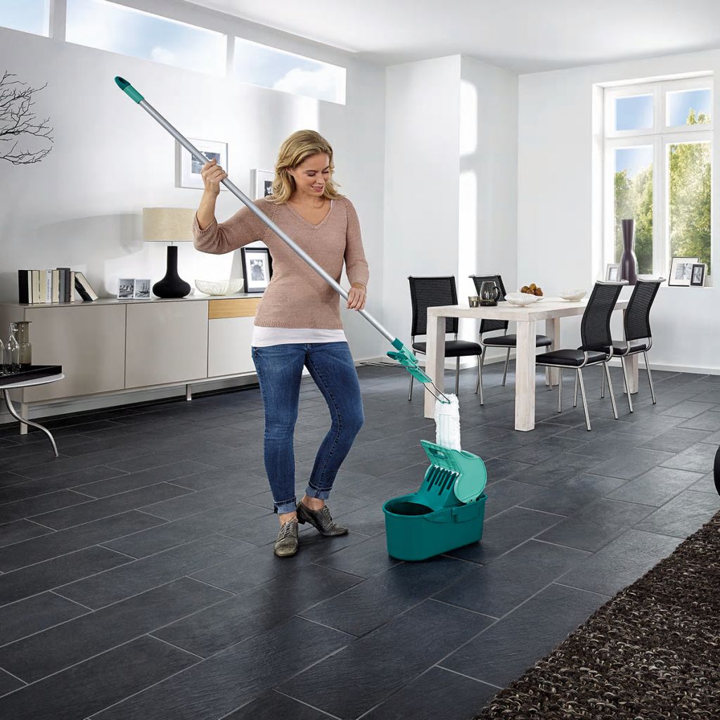 Set Lave Sol Avec Seau Essoreur Leifheit Profi Compact 55092 Balais A Plat Serpilliere 42cm Avec Housse Ideal Pour Tous Sols Lisses