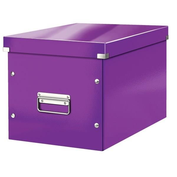 Boite de rangement carton Leitz Click Store Wow Cube Format L violet