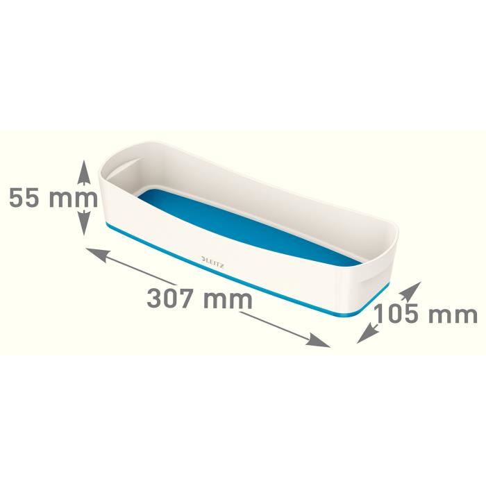 LEITZ MyBox - Bac de rangement - Large - Blanc et Bleu