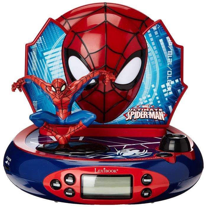 Lexibook Spiderman Reveil Projecteur Avec Effets Sonores Et Veilleuse Integree