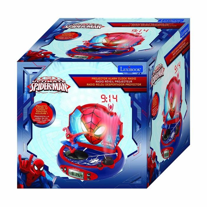 Lexibook Spiderman Reveil Projecteur Avec Effets Sonores Et Veilleuse Integree