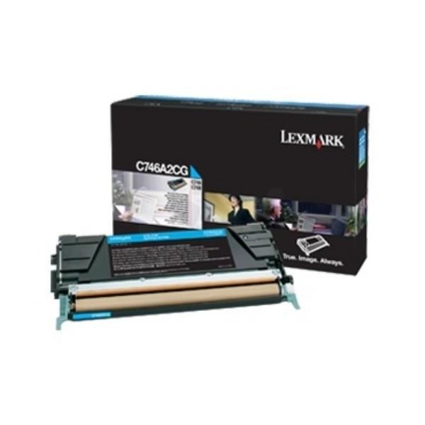 Lexmark D'origine Lexmark C 746 DTN toner (C746A3CG) cyan, 7 000 pages, 2,51 centimes par page - remplace toner C746A3CG pour Lexmark C 746DTN