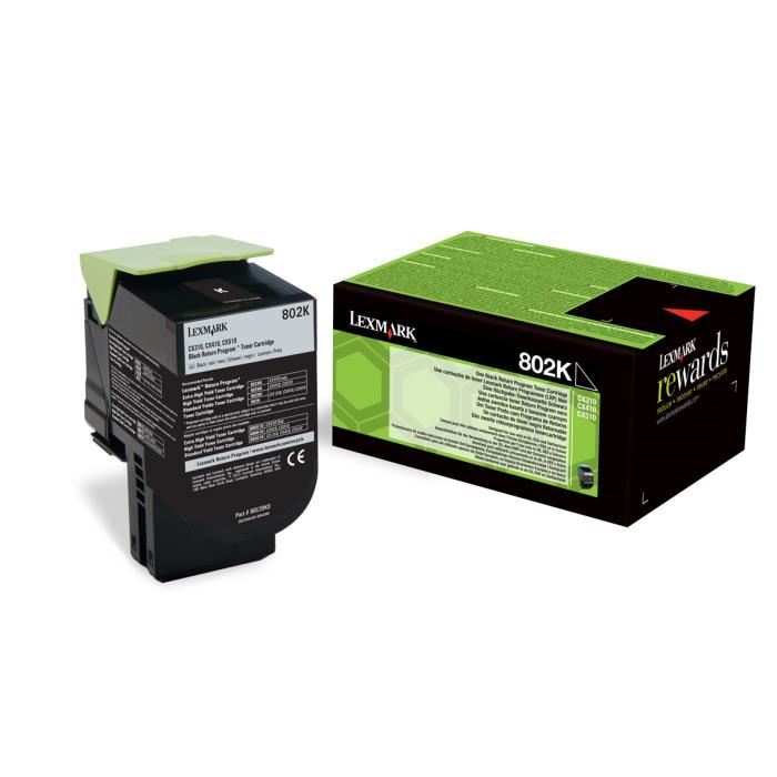 Lexmark Toner 802k - 80c2sk0 - Noir - 1a¯000 Pages