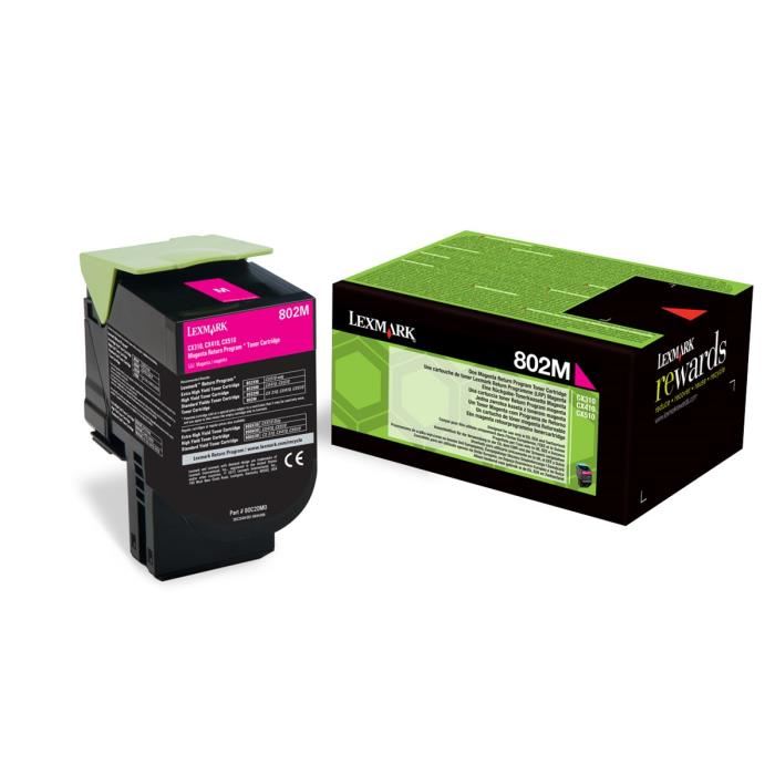Cartouche De Toner Magenta Lexmark Toner 802m 80c20m0 1a¯000 Pages