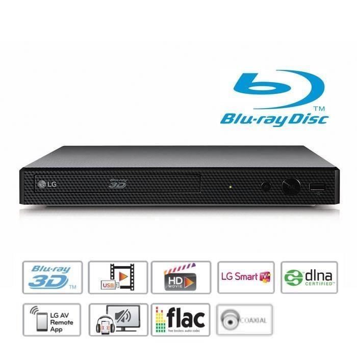 Lecteur Blu-ray Dvd Full Hd Lg Bp450 - Usb Smart Tv - Sur-echantillonnage 1080p & 4k - Lecture Flac, Mkv, Avchd