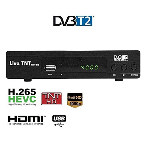 LIVE TNT 2000 DVB-T2 demodulateur recepteur terrestre TNT H.265 HD
