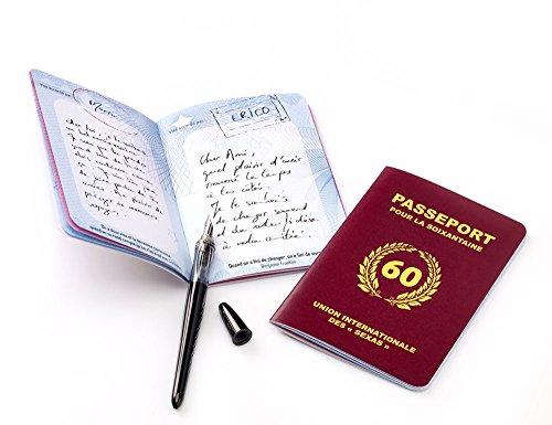 Cadeau Anniversaire 60 Ans Original - Passeport Pour La Soixantaine - Cadeau Homme/femme - Format Passeport - Carte Personnalisee