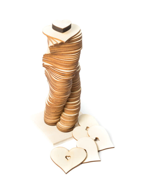 vegaooparty Livre d'or sur socle 80 coeurs en bois 7 cm Taille Unique