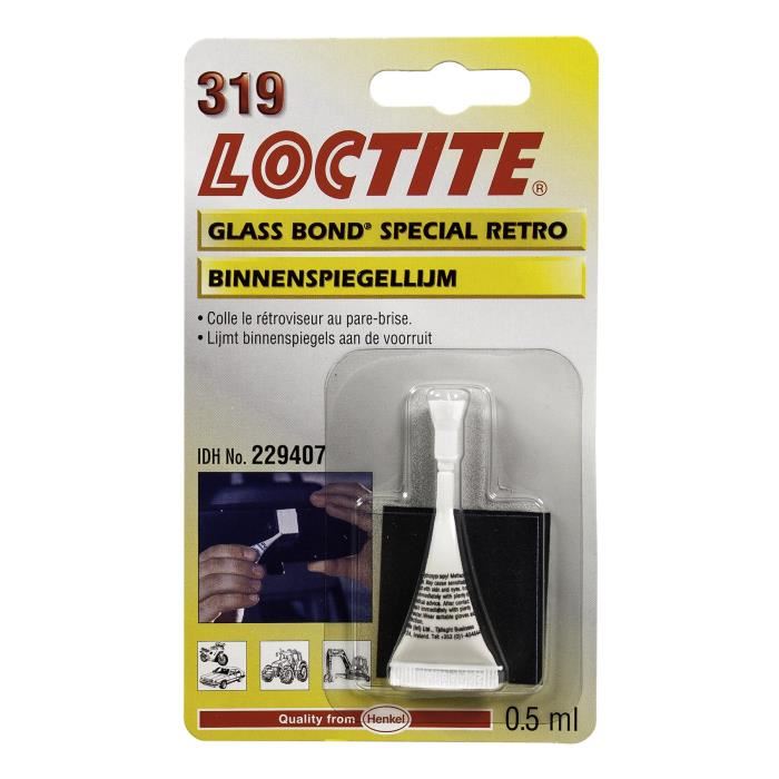 Loctite 319 Colle Verre Metal - Adhesif Monocomposant - Patch Activateur - 0,5 Ml