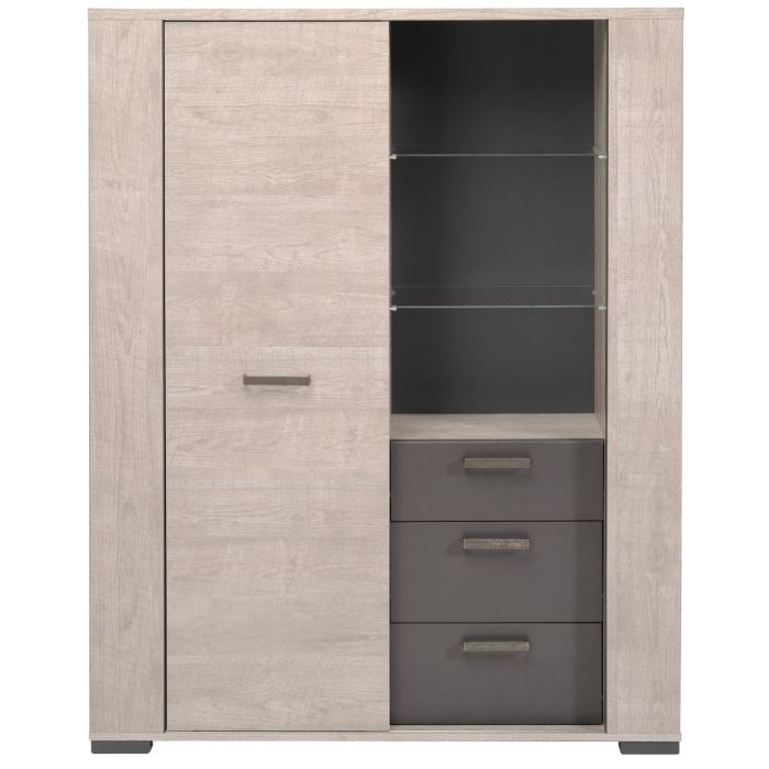 Argentier Porte Coulissante Chene Grise