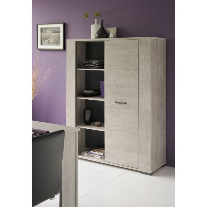 Argentier Porte Coulissante Chene Grise