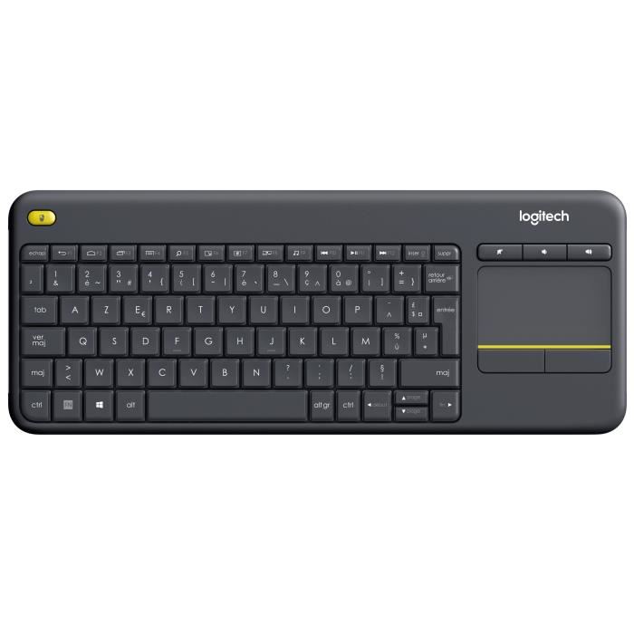 Clavier Tv Sans Fil Logitech K400 Plus Azerty Pave Tactile Noir