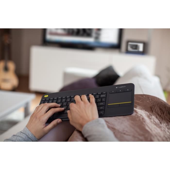 Clavier Tv Sans Fil Logitech K400 Plus Azerty Pave Tactile Noir