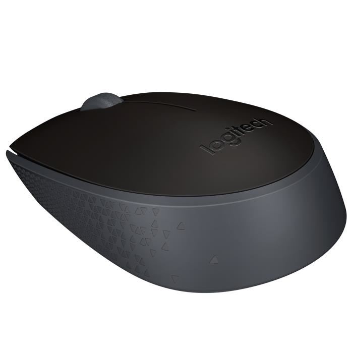M171 Souris sans fil 24 GHz optique pour droitiers et gauchers recepteur sans fil USB 3 boutons batterie type AA distance de fonctionnement maximum jusqua 10 m dimensions LxPxH 615 cm x 977 cm x 352 cm couleur noir gris garantie 2 ans