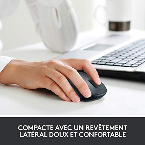 M235 Souris sans fil - 2.4 GHz, recepteur sans fil USB, pour droitiers, couleur mercure, batterie 1 x type AA, garantie 3 ans