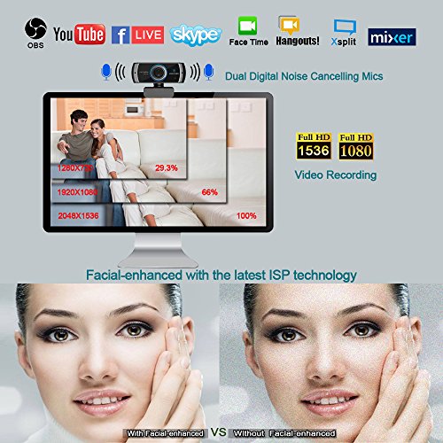 Logitubo Hd Webcam 1080p1536p Live Streaming Camera Avec Double Microphones Web