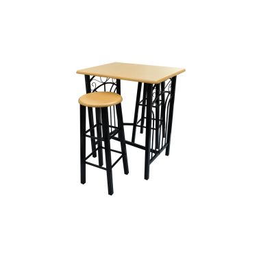 vidaXL Lot dune table haute de bar avec 2 tabourets phoenix