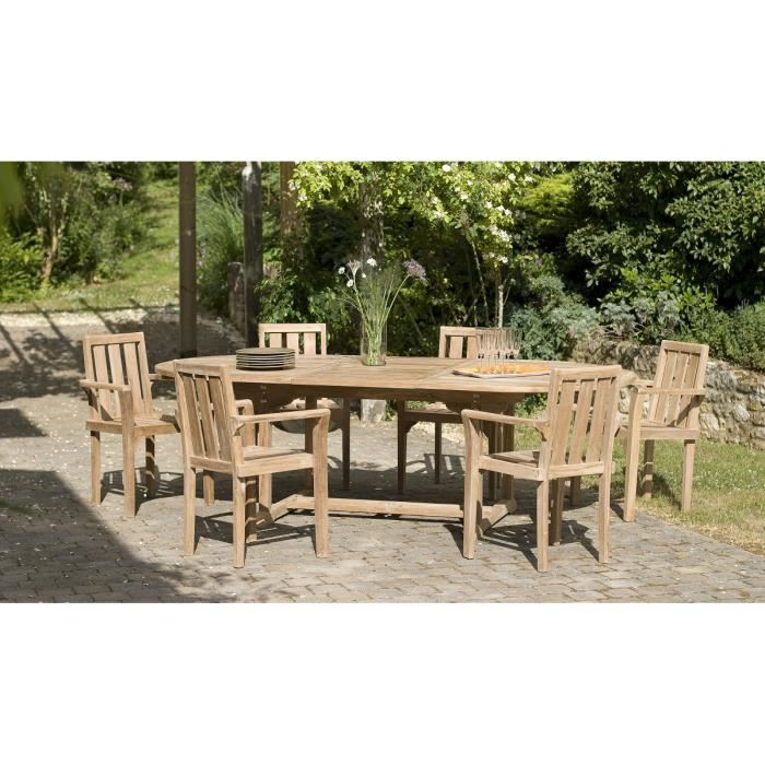 Macabane Ensemble De 2 Fauteuils De Jardin Empilables En Teck Marron 60x92x62cm