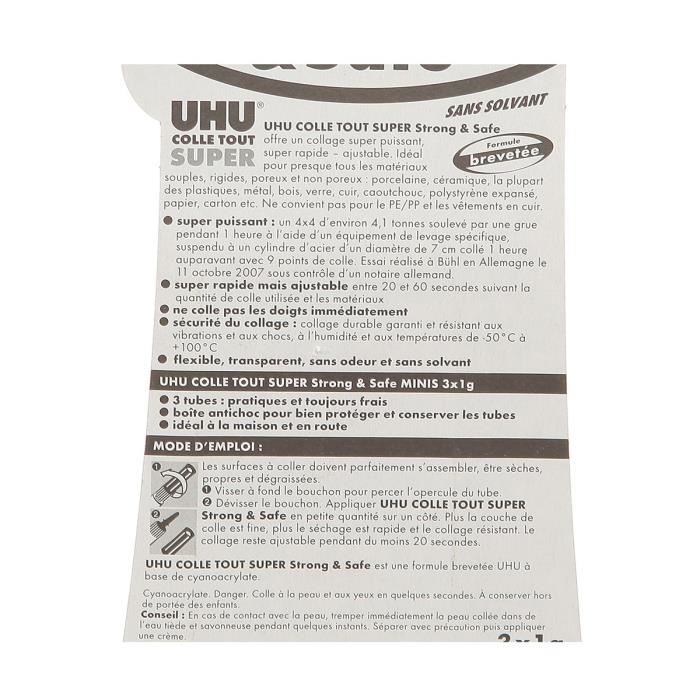 UHU Strong and Safe minis gel 3x1g