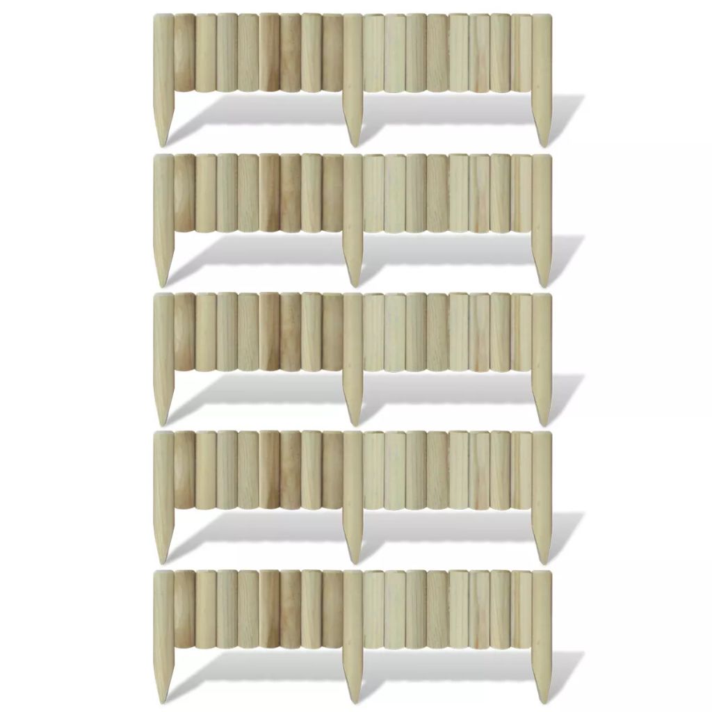 Vidaxl Lot De 5 Bordures De Jardin En Bois 120 Cm