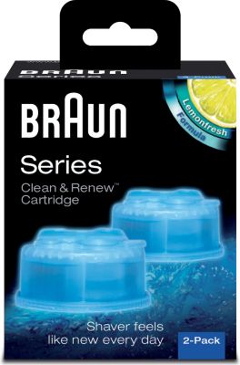 Kit De Nettoyage Pour Tete De Rasoir Braun Clean And Renew Hygienique Et Efficace Pack De 2