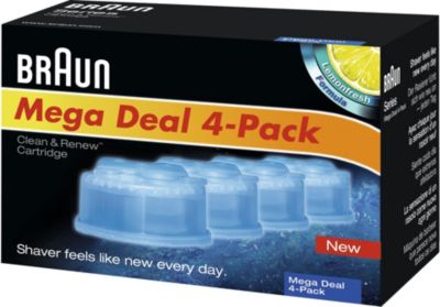 Braun Clean And Renew Recharge De Cartouches Pour Rasoir Electrique Pack De 4 Compatibles Braun Smartcare Cleancharge Centers