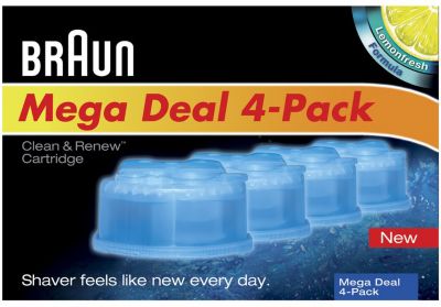 Braun Clean And Renew Recharge De Cartouches Pour Rasoir Electrique Pack De 4 Compatibles Braun Smartcare Cleancharge Centers