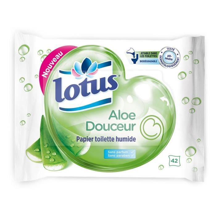 LOTUS Papier Toilette - PH Humide - AlŒ-  Douceur - 42 feuilles