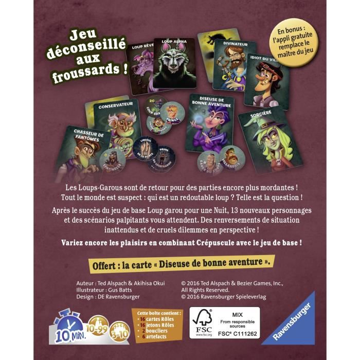 Loup-garou Pour Un Crepuscule - Ravensburger - Jeu Dambiance Enfants Et Adultes - Jeu De Rôle - 3 A 10 Joueurs Des 10 Ans