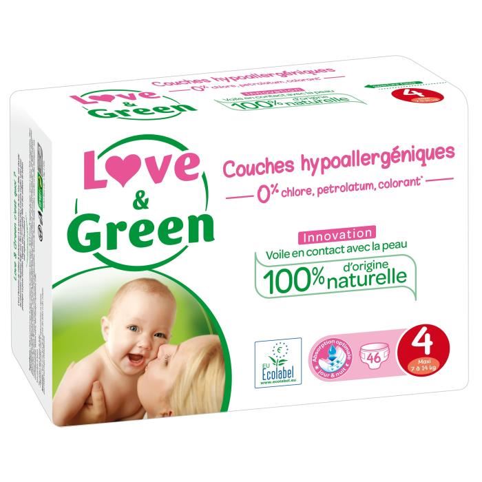 Love & Green Couches Hypoallergeniques T4 7-14kg 46 couches