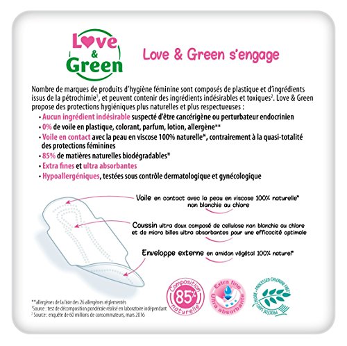 Love & Green Serviettes Normales Hypoallergeniques 0% x14