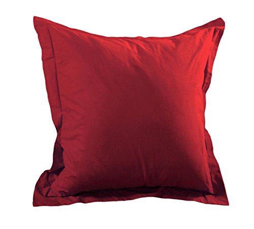 Taie D'oreiller Unie En Coton - Rouge - 65 X 65 Cm