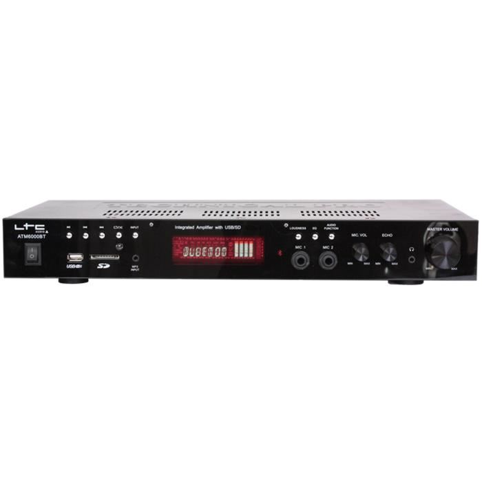 Ltc Atm6000bt Amplificateur Hifi Stereo 2x50w Avec Fonction Bluetooth Et Karaoke