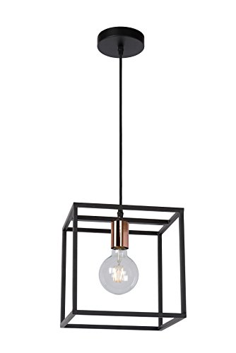 Lucide Suspension En Metal Carre H25cm Noir 25x155x25cm