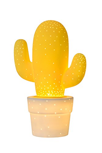 Lampe Cactus, E14 Lucide, Ceramique Jaune, 40 W H30.5cm