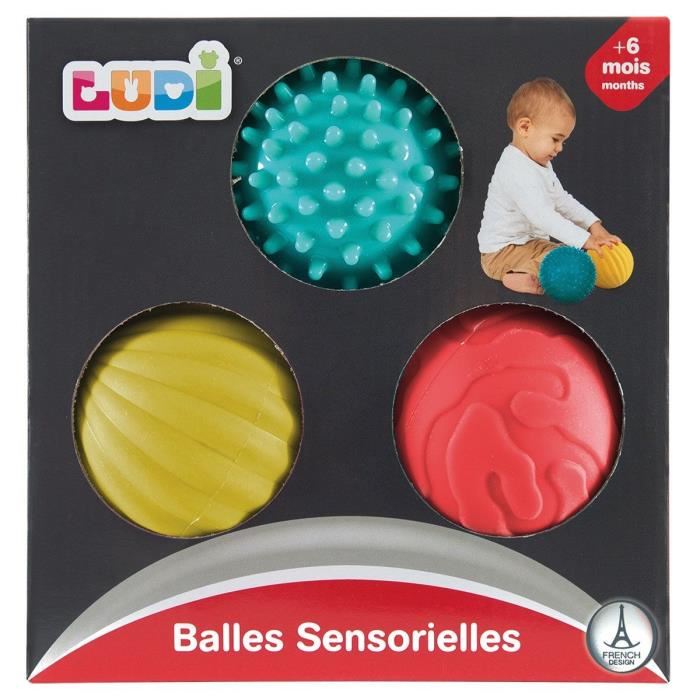 Ludi - Coffret De 3 Balles Sensorielles Souples Et Faciles A Agripper Pour Bebe Des 6 Mois