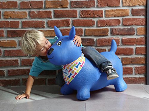 Ballon Sauteur Chien Bleu Ludi - Pour Enfant Des 10 Mois - Interieur Et Exterieur