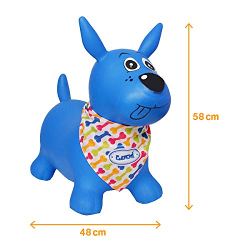 Ballon Sauteur Chien Bleu Ludi - Pour Enfant Des 10 Mois - Interieur Et Exterieur