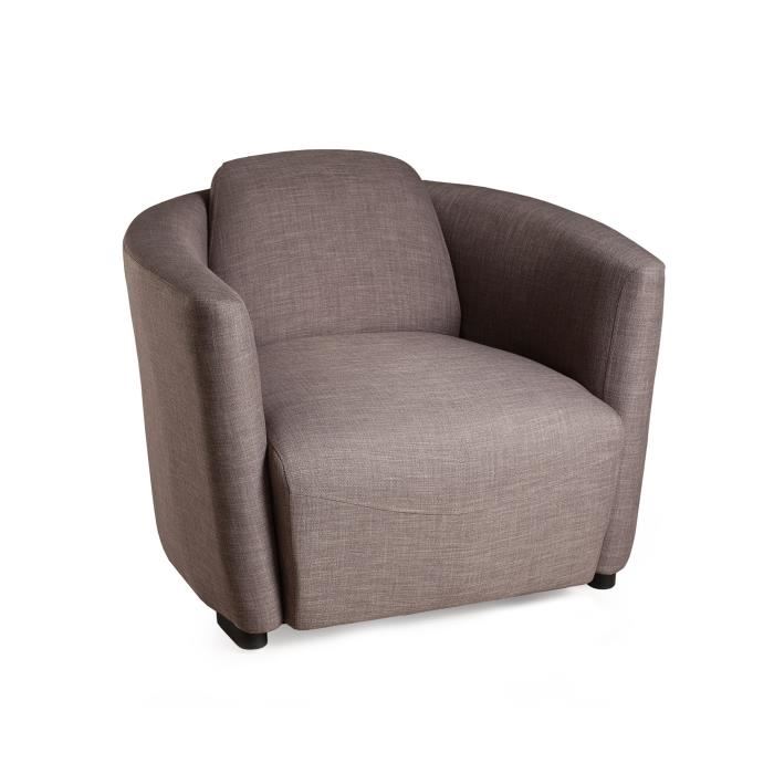 Luis Fauteuil Tissu Havane Style Classique L 85 X P 85 Cm