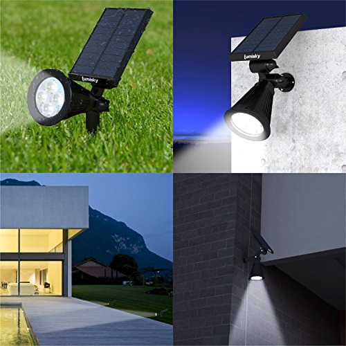 Spot Solaire Exterieur Etanche Lumisky 4 Leds Blanches 200 Lm Tete Pivotante A 90°c