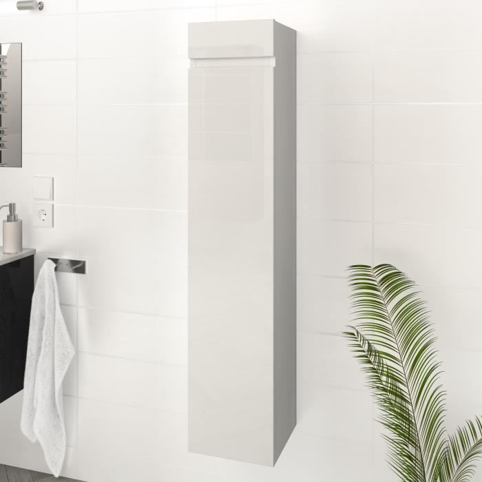 Luna Lima Colonne De Salle De Bain L 25 Cm Blanc Brillant