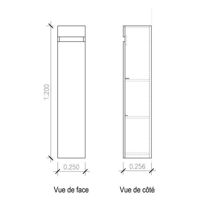 Luna Lima Colonne De Salle De Bain L 25 Cm Blanc Brillant