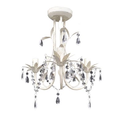 vidaXL Lustre Cristal Blanc Lampe de Pla...