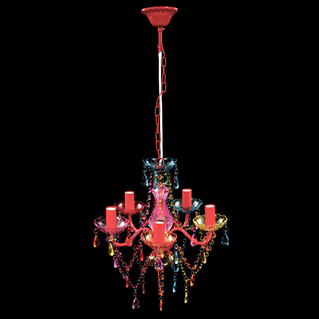 vidaXL Lustre en cristal multicolore