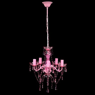 vidaXL Lustre en cristal rose