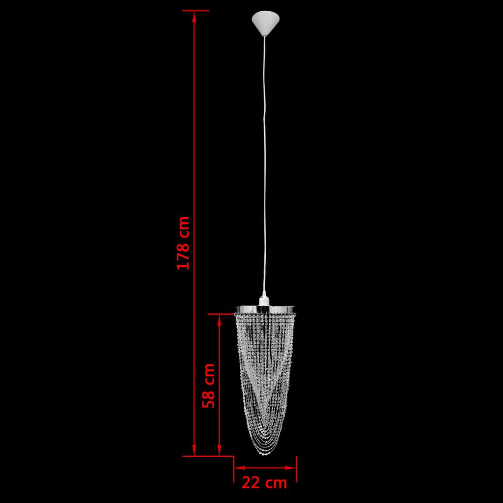 Lustre Suspendu - Vidaxl - Crystal - 22 X 58 Cm - E27 - Led - Interieur